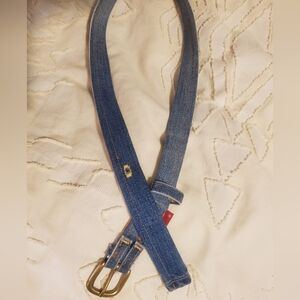 Levi's Indigo Denim Belt + Solid Brass Buckle Size 30"